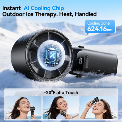 KIMMOO 4-in-1 Turbo Fan: Portable Handheld Cooling with 200 Speed Settings, 21,000 RPM, 12-Hour Battery Life, and 120° Rotation - Perfect for Travel and Office Use