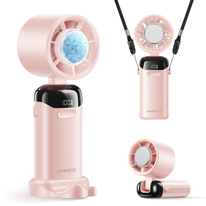 KIMMOO 4-in-1 Turbo Fan: Portable Handheld Cooling with 200 Speed Settings, 21,000 RPM, 12-Hour Battery Life, and 120° Rotation - Perfect for Travel and Office Use