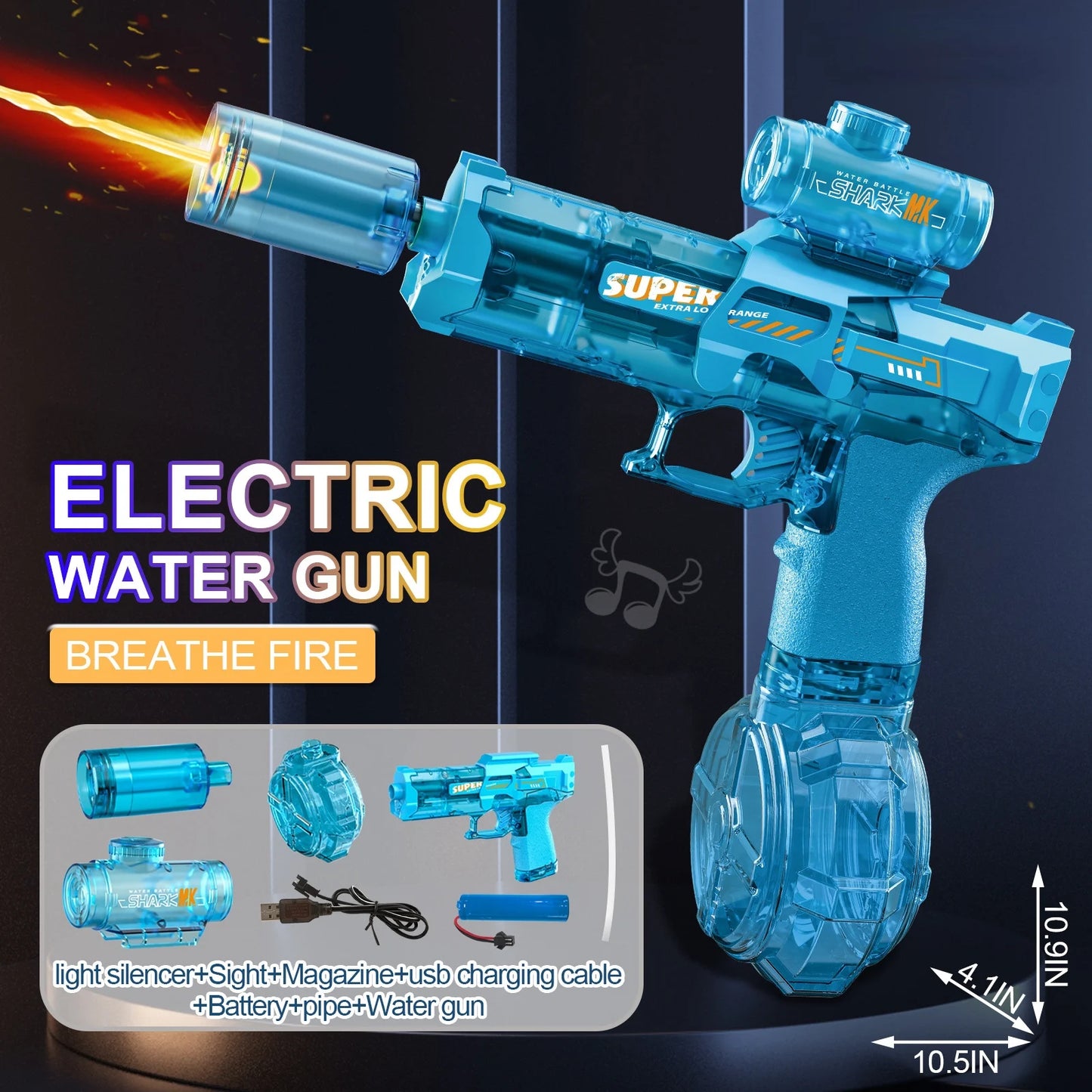 Blasting Lights Are Linked to the Chamber Electric Water Guns Toys for Kids Automatic Water Pistol Children Summer Outdoor Toy