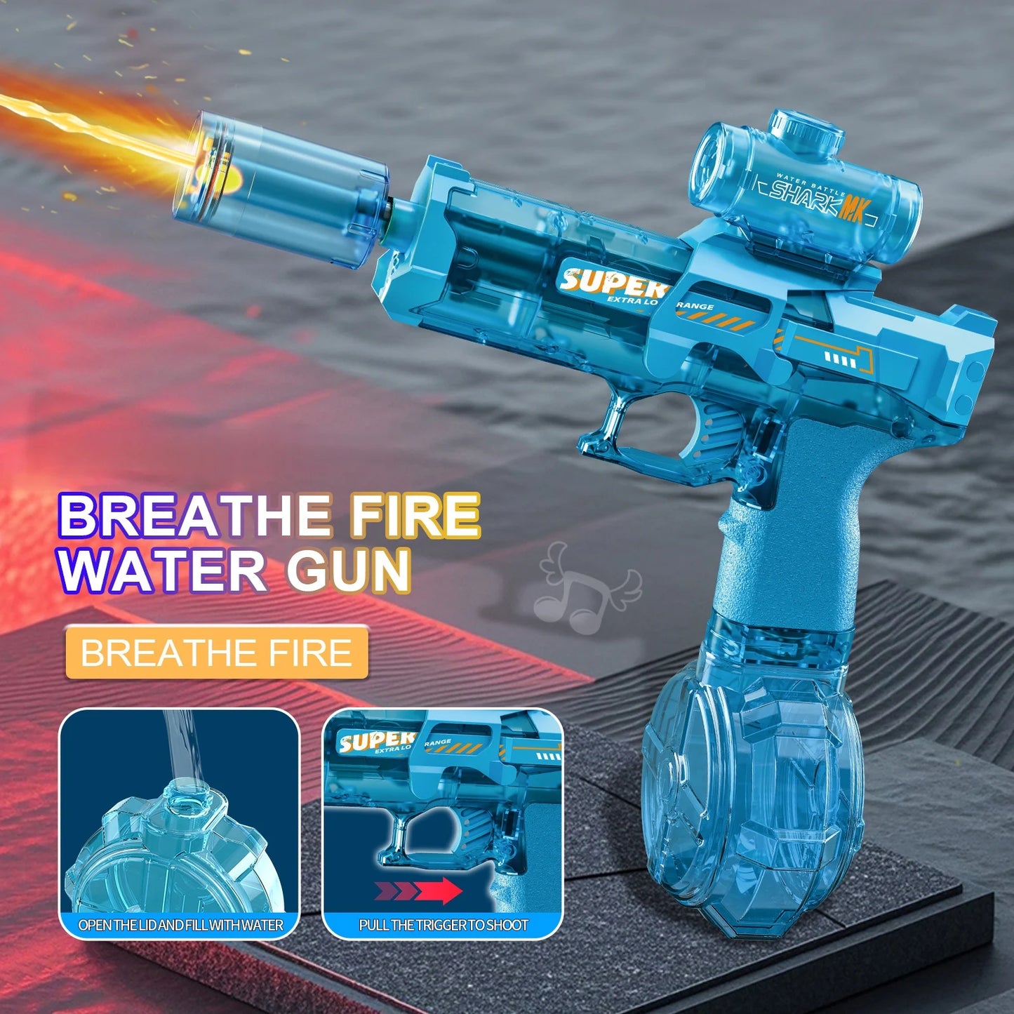 Blasting Lights Are Linked to the Chamber Electric Water Guns Toys for Kids Automatic Water Pistol Children Summer Outdoor Toy