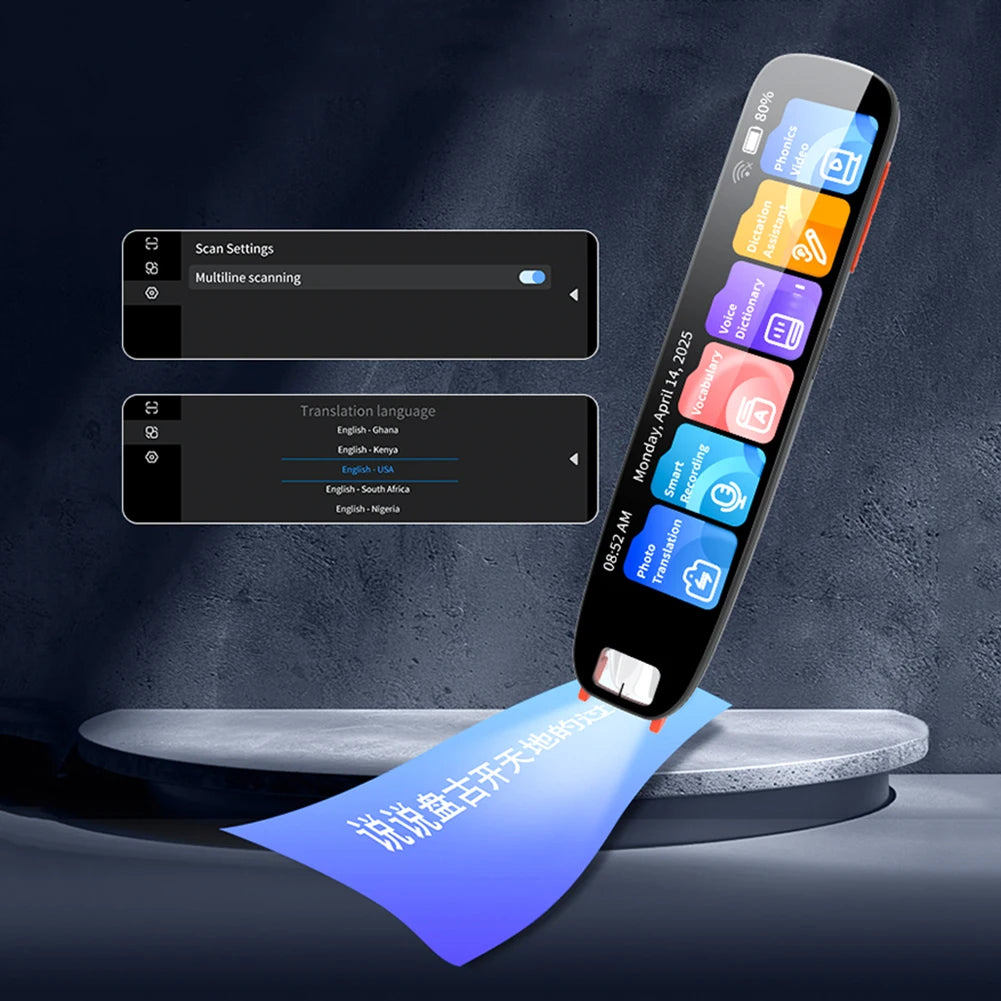 Revolutionary Multifunction Dictionary Pen with TYPE-C Charging for Effortless Offline Translation and Reading Assistance