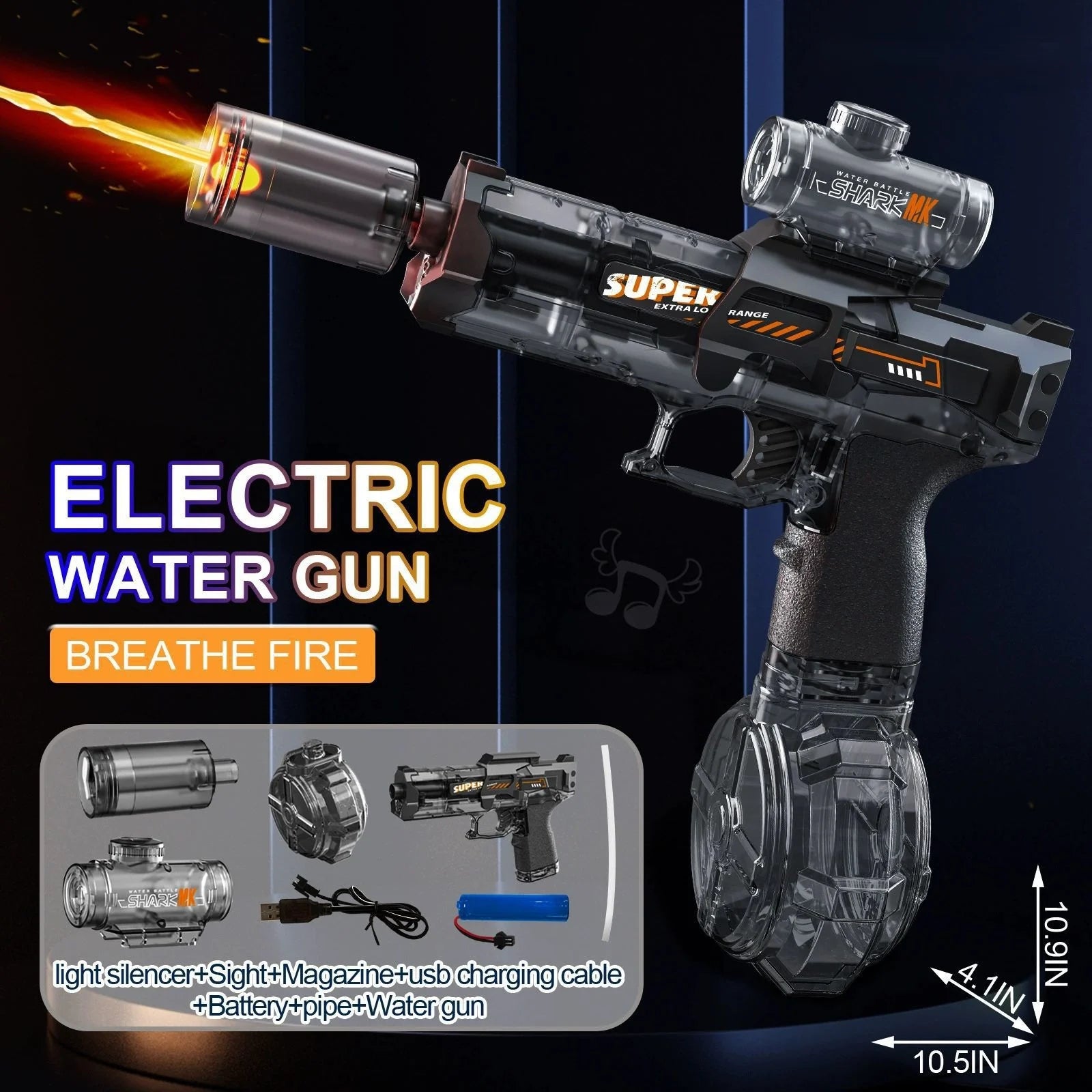 Blasting Lights Are Linked to the Chamber Electric Water Guns Toys for Kids Automatic Water Pistol Children Summer Outdoor Toy