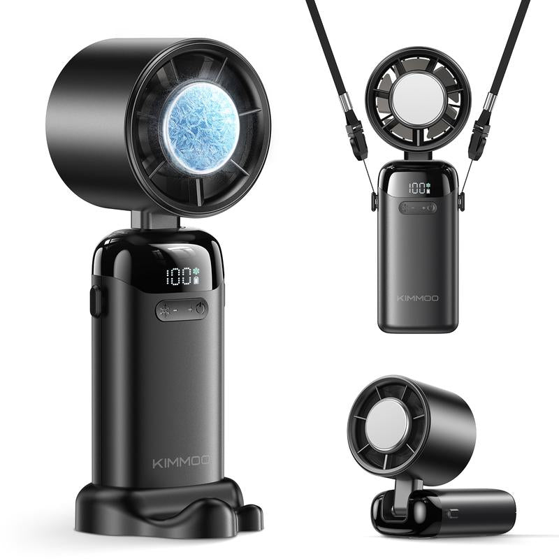 KIMMOO 4-in-1 Turbo Fan: Portable Handheld Cooling with 200 Speed Settings, 21,000 RPM, 12-Hour Battery Life, and 120° Rotation - Perfect for Travel and Office Use