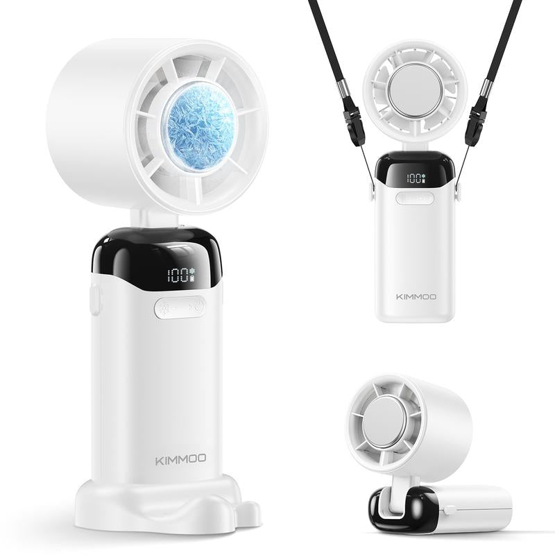 KIMMOO 4-in-1 Turbo Fan: Portable Handheld Cooling with 200 Speed Settings, 21,000 RPM, 12-Hour Battery Life, and 120° Rotation - Perfect for Travel and Office Use